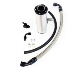 Powerhouse Racing Deluxe Power Steering Reservoir Kit Black Hose Ends Stainless Line Black Finish Toyota Supra | Lexus SC300 1992-2001